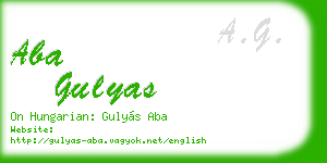 aba gulyas business card